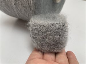 Kid mohair - i mellem grå meleret, 25 gram